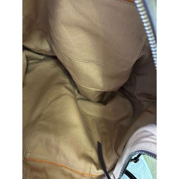 Charles Klein brown shoulder bag, embossed leather, classic, everyday, simple - Picture 3 of 6